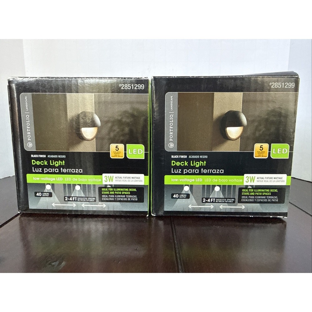 2 Portfolio Deck Light Stair Light Low Voltage LED Black Finish 3Watt‎